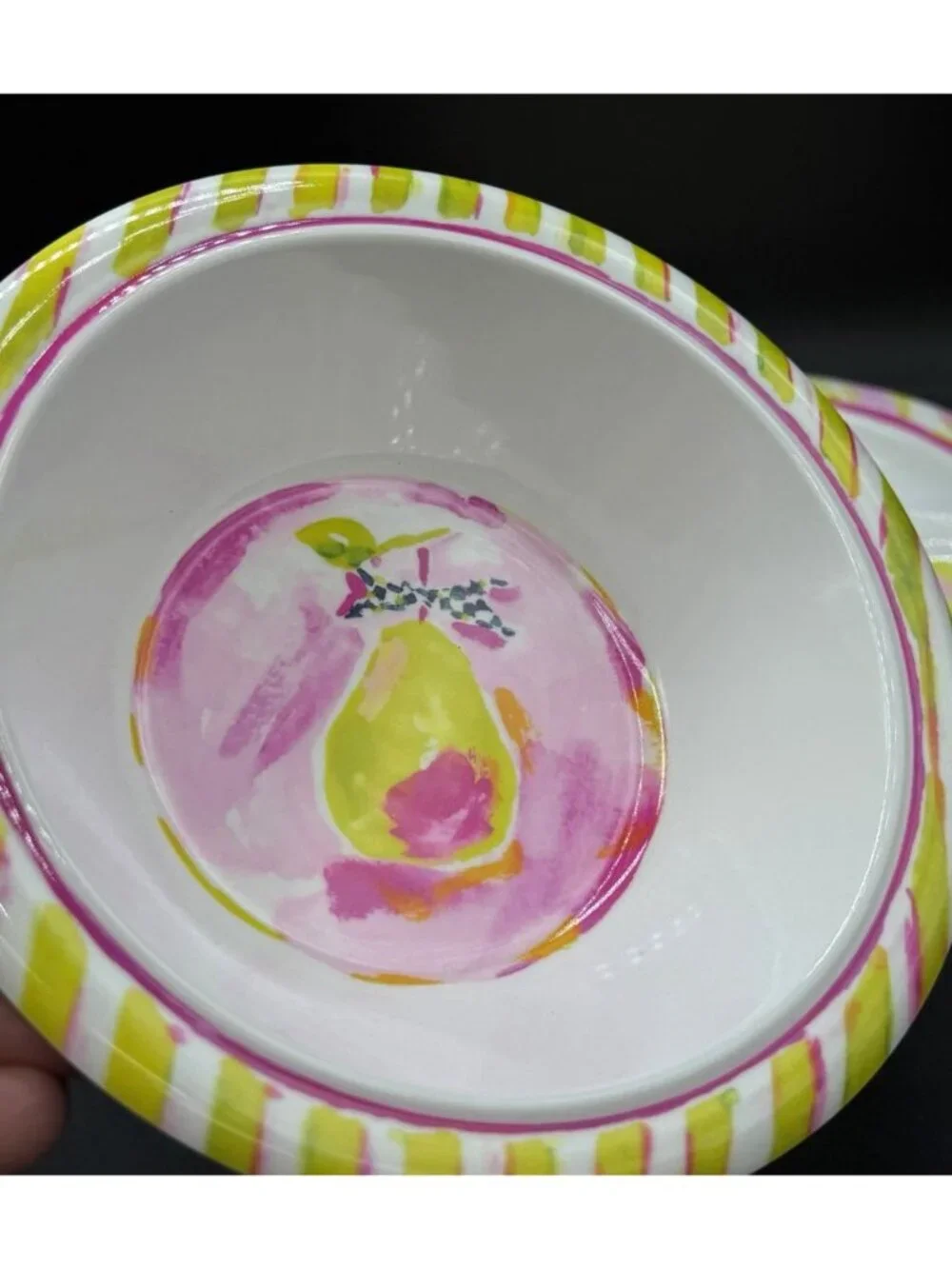 MacKenzie-Childs Fruit Bowl Pear Toddler Dinnerware Replacement Plate & Bowl